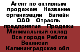 Агент по активным продажам › Название организации ­ Билайн, ОАО › Отрасль предприятия ­ Продажи › Минимальный оклад ­ 1 - Все города Работа » Вакансии   . Калининградская обл.,Советск г.